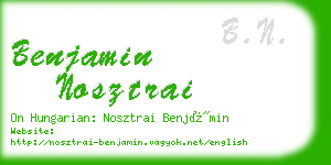 benjamin nosztrai business card